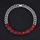 Hip Hop Style Accessories Red Glass Crystal 13mm Necklace Jewelry Fashion Cuban Chainpicture10