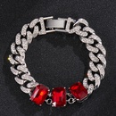 Hip Hop Style Accessories Red Glass Crystal 13mm Necklace Jewelry Fashion Cuban Chainpicture11