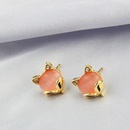 ins new pink little fox earrings simple fashion copper plated wild little fox earringspicture10