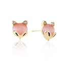 ins new pink little fox earrings simple fashion copper plated wild little fox earringspicture12