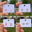 925 Silver Nail Korean Style Ins Simple Stud Earrings Set Spot Fashion Candy Fish Creative Cute Earrings Femalepicture7