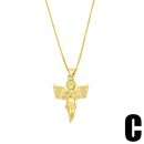 creative goldplated microinlaid zircon angel pendant copper necklacepicture11