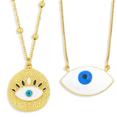European and American Devil's Eye Pendant Copper Necklace Wholesale Jewelry