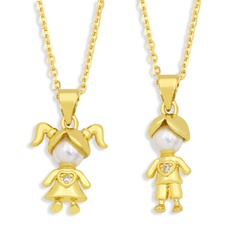 Couple pendants cute simple copper necklace wholesale