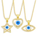 European and American Personalized Minimalist Creative Geometric Hollow Love FivePointed Star Devils Eye Necklace Sweater Chain Female Nkz60picture7