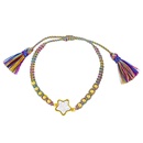 European and American Bohemia color bracelet female braided rope crystal pentagram copper braceletpicture9
