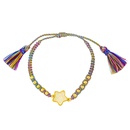 European and American Bohemia color bracelet female braided rope crystal pentagram copper braceletpicture10