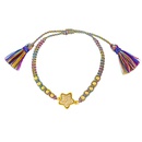 European and American Bohemia color bracelet female braided rope crystal pentagram copper braceletpicture11