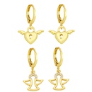 Hollow Jeweled Angel Earrings Europe and America Cross Border New Creative Small and Simple HeartShape Lock Wings Ear Clip Ery53picture7