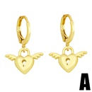 Hollow Jeweled Angel Earrings Europe and America Cross Border New Creative Small and Simple HeartShape Lock Wings Ear Clip Ery53picture8
