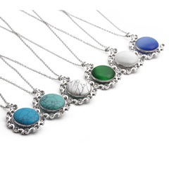 European and American Independent Station Fashion Simple Jewelry Cross-Border Diamond-Embedded Multi-Color Crystal Turquoise Pendant Necklace for Women