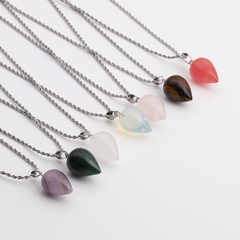 Foreign Trade Fashion Cross-Border Drop-Shaped Accessories Crafts Multi-Color Crystal Pendant Women's Necklace European and American