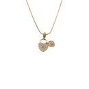 European and American Copper Zircon Heart Lock Lady Pendant Necklacepicture8
