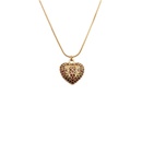 European and American Copper Zircon Heart Lock Lady Pendant Necklacepicture10