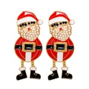 55848 European and American New Creative Christmas Gift Halloween Diamond Santa Claus Metal Alloy Earrings Earringspicture7