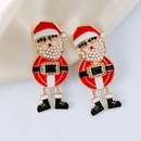 55848 European and American New Creative Christmas Gift Halloween Diamond Santa Claus Metal Alloy Earrings Earringspicture10