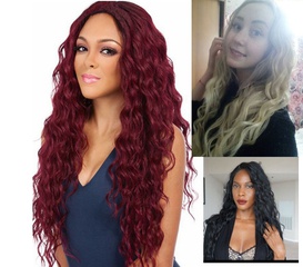 European and American Style Wig Hot-Selling Mid-Length African Small Curly Wig Black Wine Red Multi-Color Curly Hair Factory Direct Sales
