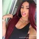 MidPoint Big Scalp Black Gradient Wine Red Long Straight Hair Wig European And American Dyed Wig Factory Wholesalepicture13