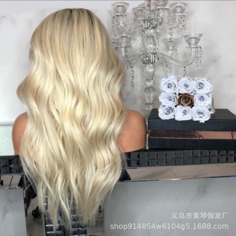 EBay New Product BestSelling European and American Style Wig Women Gradient Color Long Curly Hair Rose Net Wig Sheath Factory in Stock Wholesale