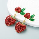 European and American exaggerated alloy inlaid glass diamond strawberry earrings wholesalepicture8