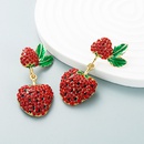 European and American exaggerated alloy inlaid glass diamond strawberry earrings wholesalepicture9