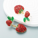 European and American exaggerated alloy inlaid glass diamond strawberry earrings wholesalepicture12