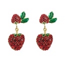 European and American exaggerated alloy inlaid glass diamond strawberry earrings wholesalepicture13