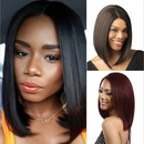 Fashion womens wigs black short straight hair chemical fiber hair wigspicture12