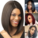Fashion womens wigs black short straight hair chemical fiber hair wigspicture15