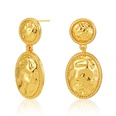 new baroque retro brass 18K gold plated oval earrings matte earringspicture11