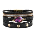 European and American multilayer leather strap handwoven leather animal pattern design crystal stone braceletpicture12