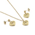 Fashion personality titanium steel hollow multilayer heartshaped necklace earrings clavicle chain setpicture11