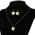 Fashion simple heartshape pendant earrings stainless steel heartshaped necklace setpicture13