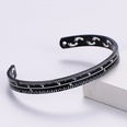 AML in Stock Wholesale Trendy Mens Stainless Steel C Type OpenEnded Bracelet Classic Wide Face a Scale Designpicture12