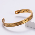 AML in Stock Wholesale Trendy Mens Stainless Steel C Type OpenEnded Bracelet Classic Wide Face a Scale Designpicture13