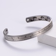 AML in Stock Wholesale Trendy Mens Stainless Steel C Type OpenEnded Bracelet Classic Wide Face a Scale Designpicture14