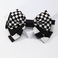 Korean Dongdaemun Hair Accessory Black and White Chessboard Grid ThreeLayer Bow Top Gap Former Red Fashion Adult Spring Clip Barrettespicture14