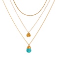European and American new elegant turquoise multilayered simple and versatile golden rose clavicle chainpicture13
