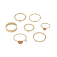 Crossborder foreign trade new alloy dripping oil love simple imitation pearl geometric ring setpicture12