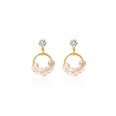 Korea geometric pearl earrings zircon double circle earringspicture12