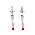 Europe and America Creative Hot Selling Drop Blood Cross Stud Earrings Ins Style Gothic Detachable Sword Earrings Back Hanging Fashion Coolpicture13