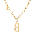 European and American simple letter B pendant titanium steel necklace wholesalepicture12