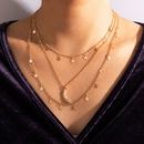 Modeeinfache Schmuckmehrschichtige Halskette MondSternLegierungsHalskettepicture8