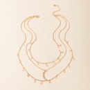 Modeeinfache Schmuckmehrschichtige Halskette MondSternLegierungsHalskettepicture9