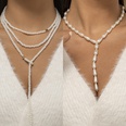 retro water drop pearl tassel necklace stacking clavicle necklacepicture16