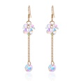 Korean fashion simple long opal earrings bow zircon earringspicture13