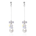 Korean fashion simple long opal earrings bow zircon earringspicture14