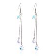 Korean fashion simple long opal earrings bow zircon earringspicture15