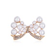 New simple fashion diamondstudded pearl bow brooch clothing accessories wholesalepicture12