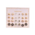 Korean Style New AllMatch 12 Pairs Earrings Set Pearl Flower Stars Heart SilverPlated Earrings Female Amazon Hotpicture37